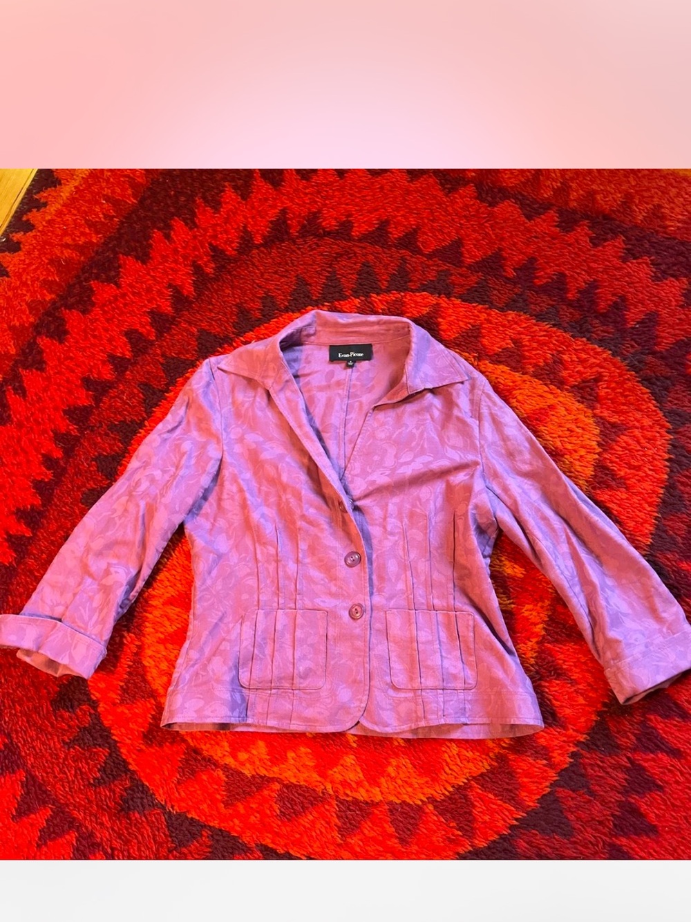 Evan Picone Lavender Floral Blazer Jacket - Women's size 6